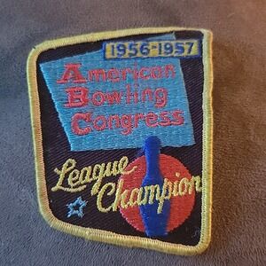 VINTAGE LEAGUE CHAMPION 1956-1957 ABC AMERICAN BOWLING CONGRESS AWARD PATCH MINT